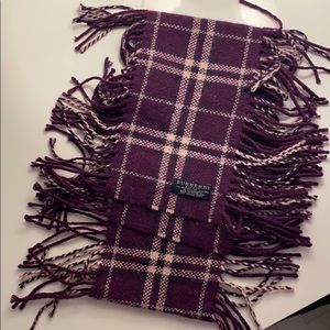 Violet Purple Navy Cashmere Burberry Happy Scarf